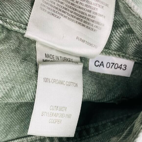 NWT AGOLDE Cooper Cargo High Rise Straight Leg Jean Sz 34 Salamander Green - Picture 11 of 16